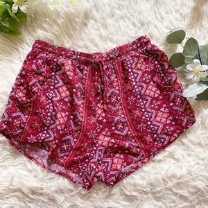Red Flowy Shorts